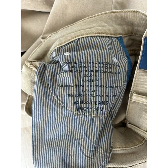 MUGSY Tan Light Brown Scouts Stretch Cotton Jeans Style FLX8NBK Sz 30 - Picture 4 of 7